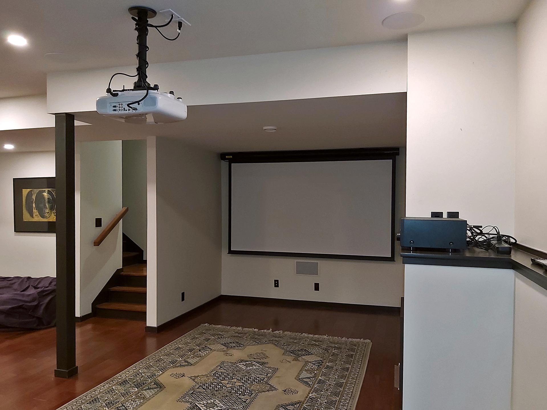 Projector and Screen Movie Room